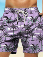 Palm Tree Tropical Men's Resort 3D Printed Board Shorts Swim Trunks Pocket Comfort Breathable Short