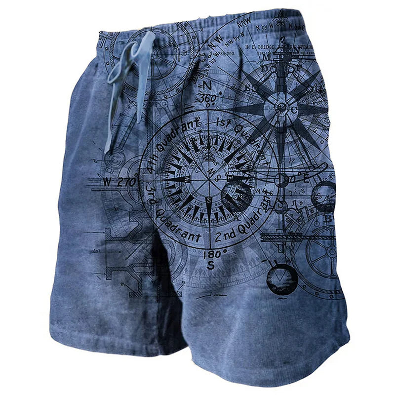 Men's Sweat Shorts Beach Shorts Terry Shorts Drawstring Elastic Waist 3D Print Graphic Prints