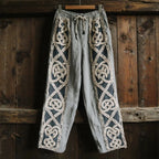 Men's retro Viking Celtic knot and eagle 3D printed autumn casual pants drawstring straight leg beach pants