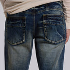 Y2K Mid Blue Flared Jeans Vintage Washed Men Women Bootcut Jeans Gothic High Street Unisex