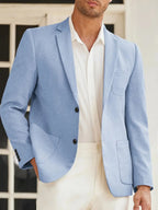 Men's casual solid color two-button suit jacket