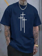 3D California Letter Print Men's Loose T-shirt Urban Street Men's Fashion Short-sleeved