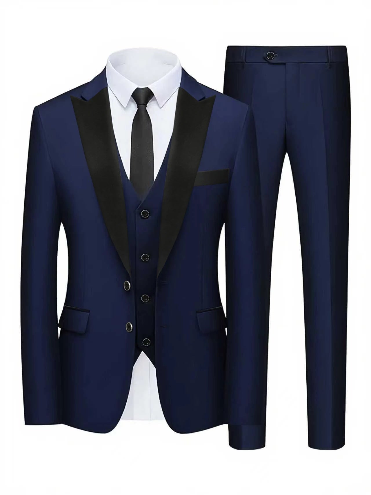 Men's 3-Piece Suit Set  Formal Jacket Vest Pants for Daily Office Wedding