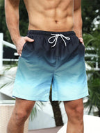 2024 New Simple Pattern 3D Graphic Short Pants Men's Loose Beach Shorts