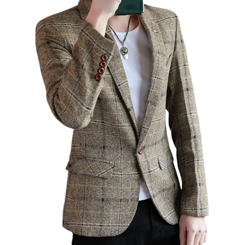 Outdoor Men Sports Gentleman Blazer Opade Moda Para Hombre Versión Coreana Boutique Delgada