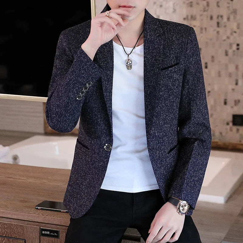 Outdoor Men Sports Gentleman Blazer Opade Moda Para Hombre Versión Coreana Boutique Delgada