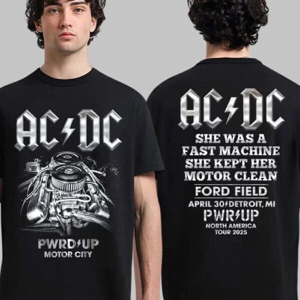 AC DC PWR UP Australia Tour 2025 Merchandise Tee with Dates List for November and December