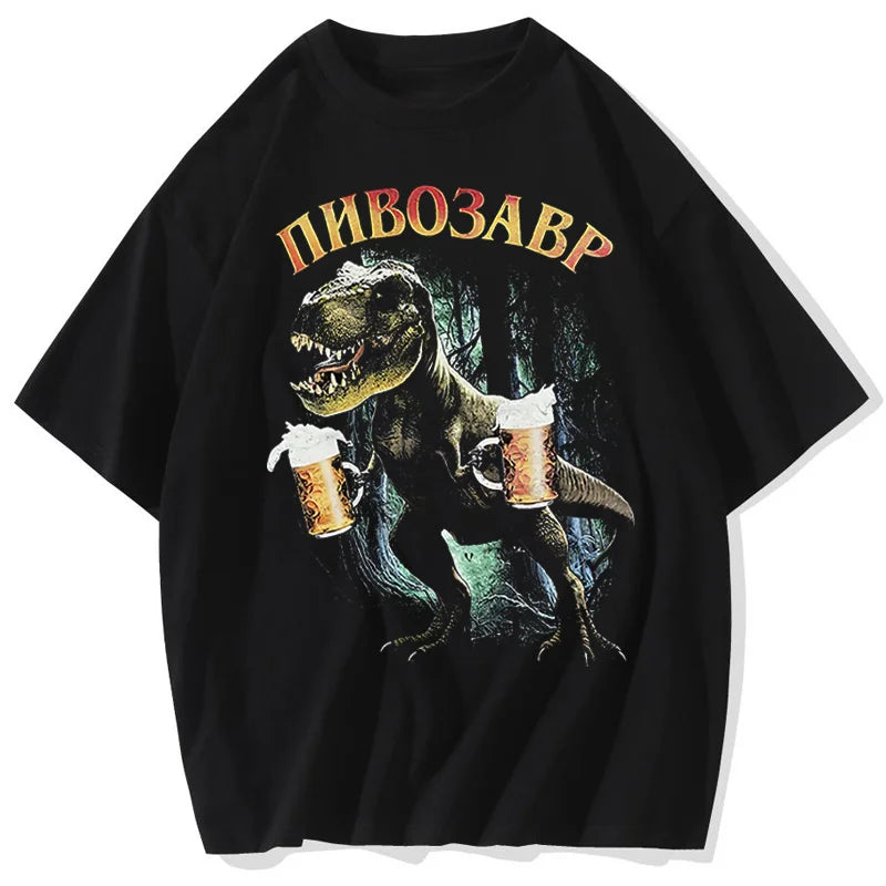 Men's T-Shirt With Pivosaurus Print casual Tshirt Unisex Tops Tee Harajuku Streetwear Hip Hop