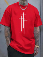 3D California Letter Print Men's Loose T-shirt Urban Street Men's Fashion Short-sleeved