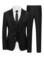 Men's 3-Piece Suit Set  Formal Jacket Vest Pants for Daily Office Wedding