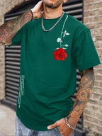 3D California Letter Print Men's Loose T-shirt Urban Street Men's Fashion Short-sleeved