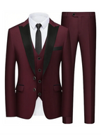 Men's 3-Piece Suit Set  Formal Jacket Vest Pants for Daily Office Wedding