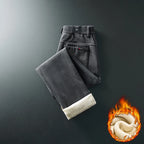 Winter Fleece Warm Corduroy Fabric Men's Casual Pants Outdoors Business Thick Flocking Plush