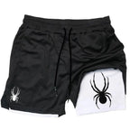 2025 Summer New Spider Men's Sports Shorts 2 in 1 Gym Running Shorts Jogging Casual Sportswear