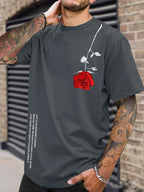 3D California Letter Print Men's Loose T-shirt Urban Street Men's Fashion Short-sleeved