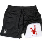2025 Summer New Spider Men's Sports Shorts 2 in 1 Gym Running Shorts Jogging Casual Sportswear
