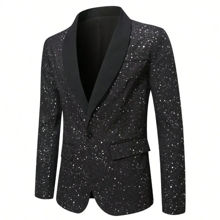Men's Suit Jacket Fashion Casual Shiny Banquet Wedding Party Dress Top men clothing mens blazer jacket