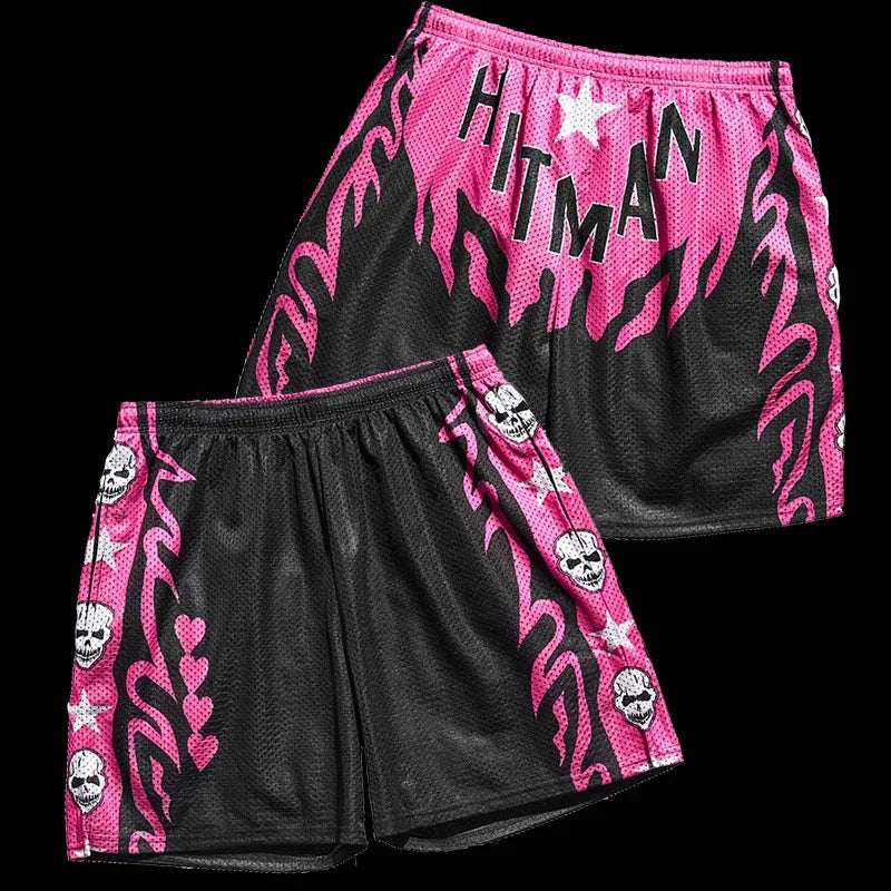 Gym Fitness Men's and Women's Sports Shorts Letter Printed Shorts Training Jogging Shorts