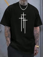 3D California Letter Print Men's Loose T-shirt Urban Street Men's Fashion Short-sleeved