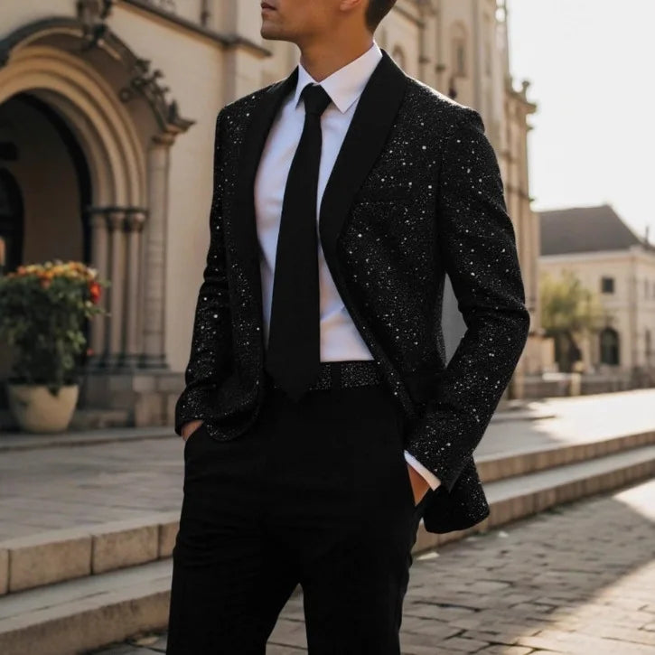 Men's Suit Jacket Fashion Casual Shiny Banquet Wedding Party Dress Top men clothing mens blazer jacket