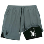 2025 Summer New Spider Men's Sports Shorts 2 in 1 Gym Running Shorts Jogging Casual Sportswear