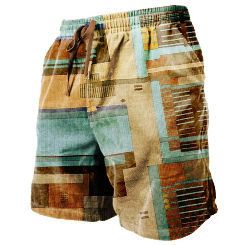Men's Sweat Shorts Beach Shorts Terry Shorts Drawstring Elastic Waist 3D Print Graphic Prints