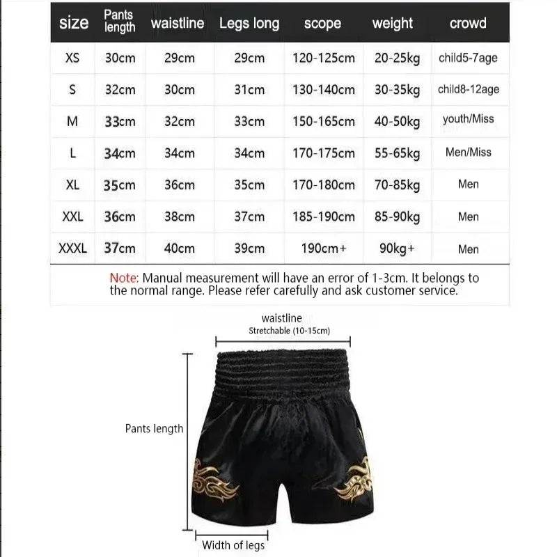 2025 New UFC Top Boxing Shorts Men And Women MMA Muay Thai Shorts Loose Breathable Speed Drying