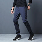 Men's Casual Pants Business Stretch Slim Fit Elastic Waist Jogger Korean Classic Blue Black Gray Male