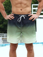 2024 New Simple Pattern 3D Graphic Short Pants Men's Loose Beach Shorts