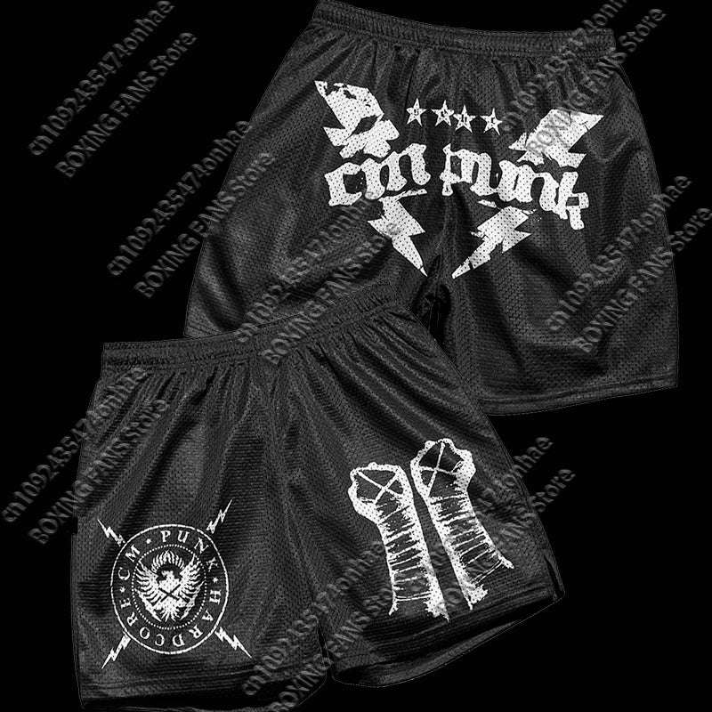 Gym Fitness Men's and Women's Sports Shorts Letter Printed Shorts Training Jogging Shorts