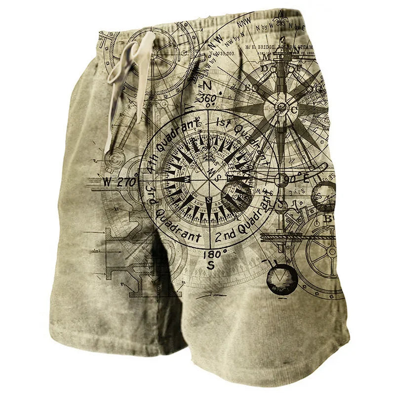 Men's Sweat Shorts Beach Shorts Terry Shorts Drawstring Elastic Waist 3D Print Graphic Prints