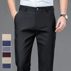 Male Pants Stretch Solid Black Smart Casual Men's Trousers Office Quick Dry Suit Pants New Spring