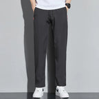 Men's Casual Pants Business Stretch Slim Fit Elastic Waist Jogger Korean Classic Blue Black Gray Male