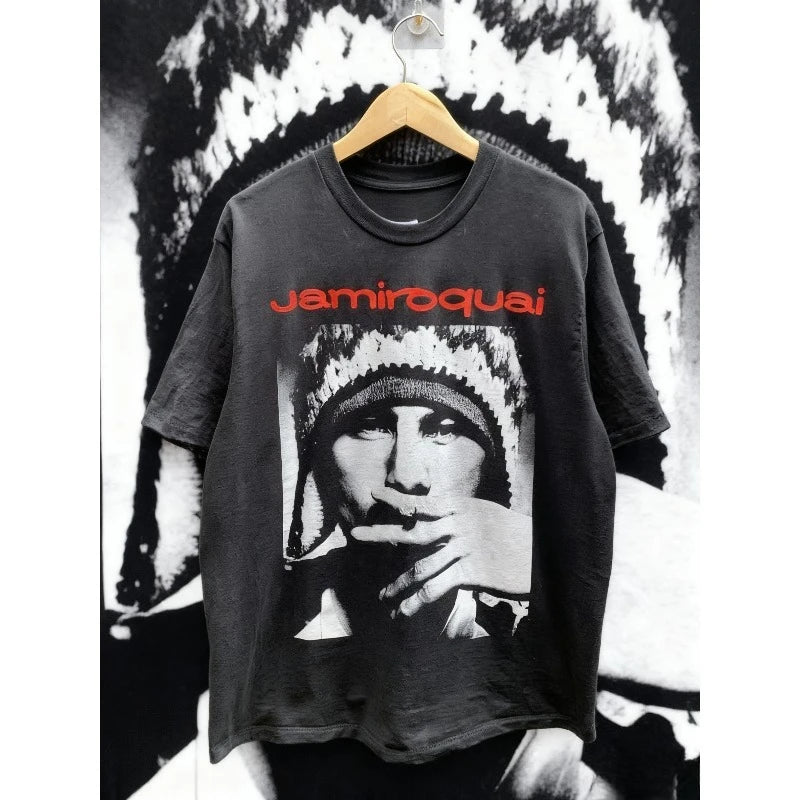 2025 Summer Jamiroquai 90s Basic Men's and Women's Unisex Short Sleeved 100% Pure Cotton