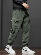 Spring Autumn New Style Elastic Waist Casual Pants for Men Stretch Straight Drawstring
